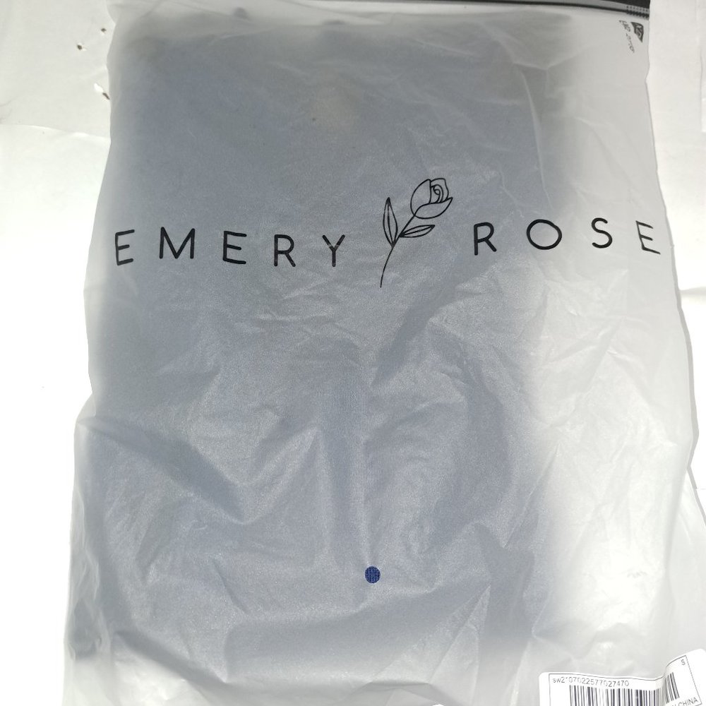 New Shein EMERY ROSE Lace Panel Raglan Sleeve Tee Small